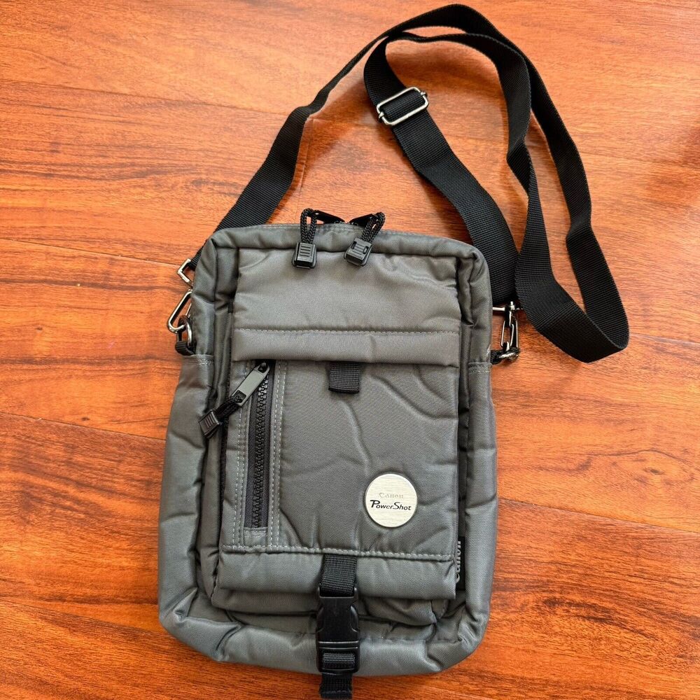 CANON Shoulder Camera Bag Power‎ Shot Dark Gray Medium Case Holster Satchel aa87
